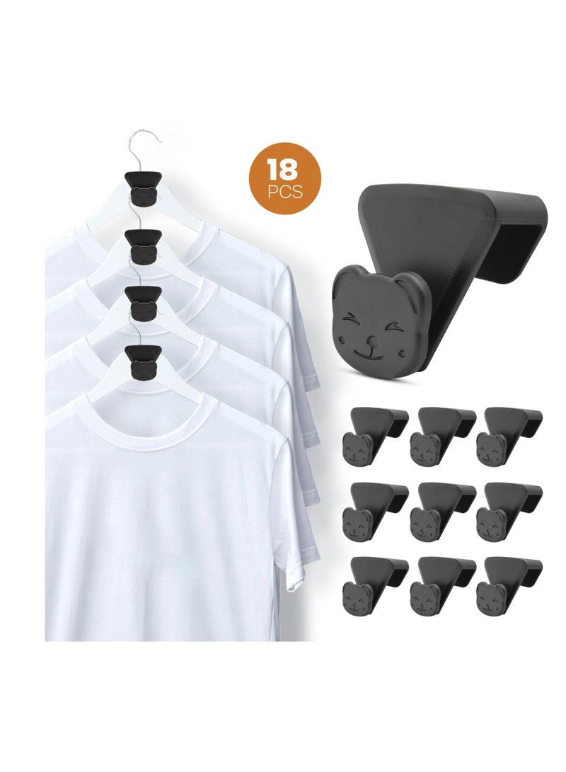 SYOSI Closet Space Saving Hanger Hooks, 18 Pack Heavy Duty, Triple Cascading Clothes Hangers Connector Hooks, Plastic Extender Organizer Hangers, Space Saving for Clothes Space Saver for Accessories - Image 2
