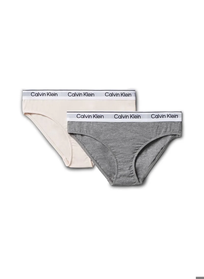 2 Pack Girls Bikini Briefs - Icon Cotton Stretch