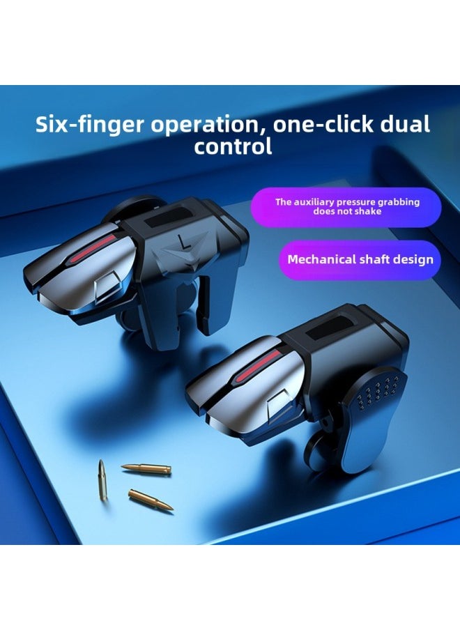 Generic Explosions G21 Six-Finger Chicken Eating Artifact Chicken Eating Mechanical Auxiliary Keys Shake Tone With Game Handle Advantage In Stock-Product's Colour:Chicken King Three Generations Black Pair  - Image 2