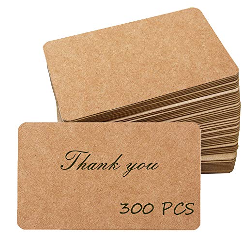 Primbeeks 300pcs Premium Blank Kraft Double-sided Available Word Card, 3.5x 2.2 inch for Business Message Note DIY Gift Kraft Note Paper Tags Scratch Paper Flash Cards - Image 1