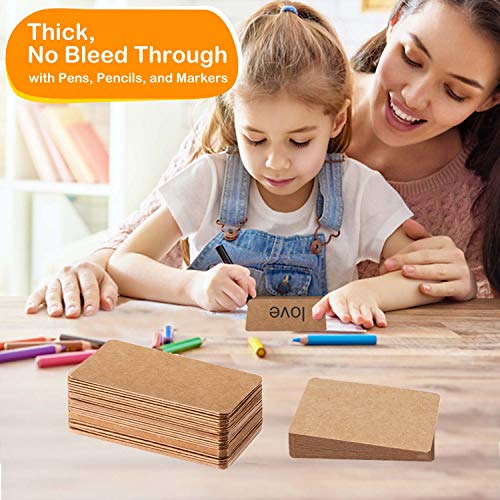 Primbeeks 300pcs Premium Blank Kraft Double-sided Available Word Card, 3.5x 2.2 inch for Business Message Note DIY Gift Kraft Note Paper Tags Scratch Paper Flash Cards - Image 4