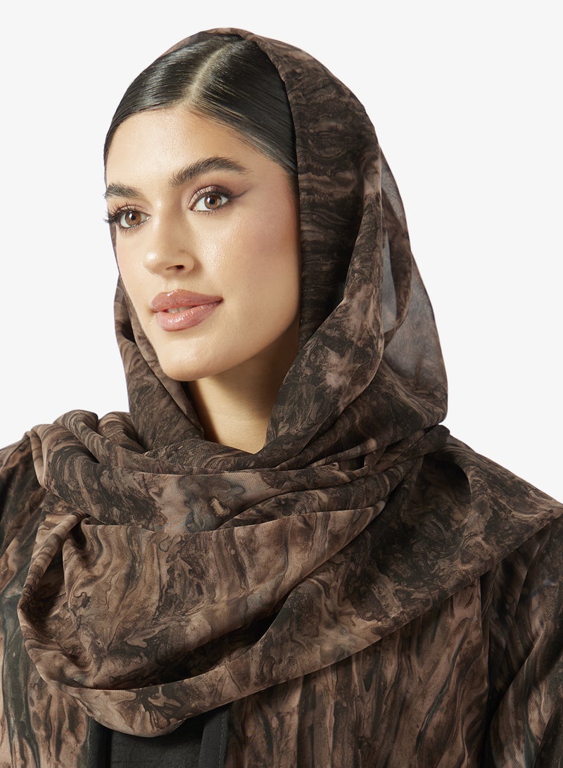 خزانة عباية مطبوعة مع شيلا - Image 5