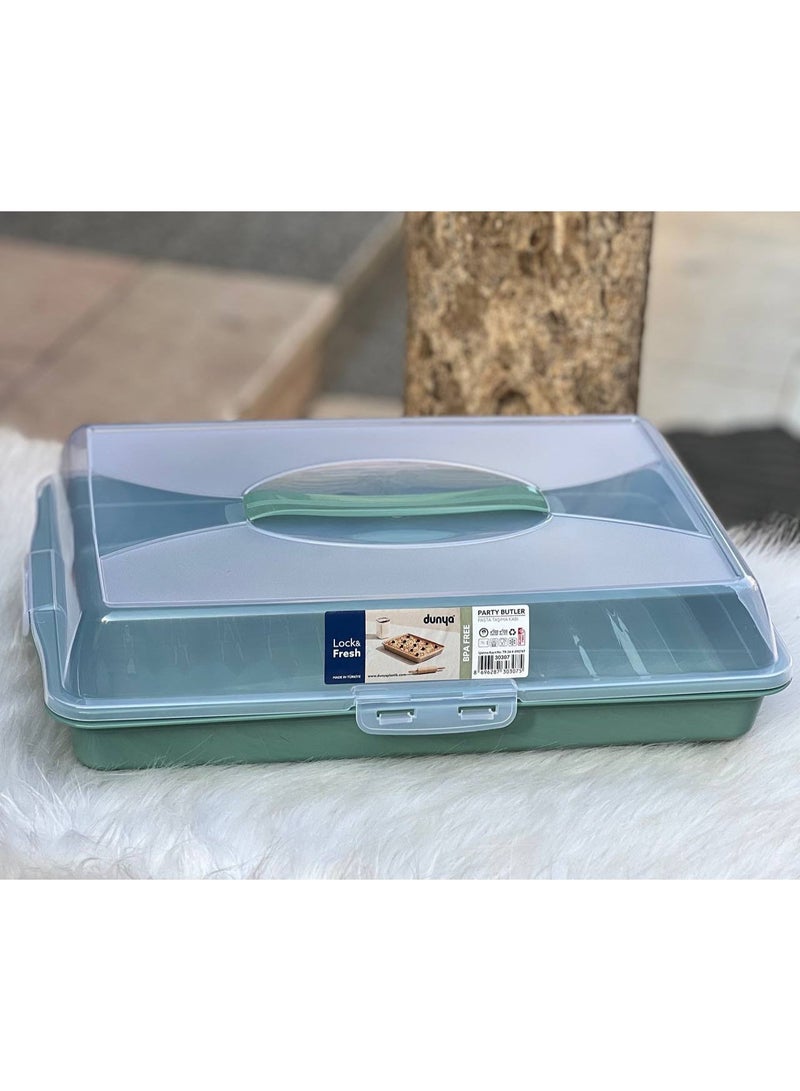 حافظه طعام مستطيله مزوده بغطاء لوك شفاف 44*30 سم