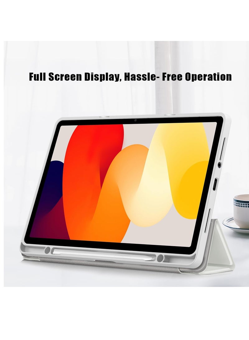 KASTWAVE Case for Xiaomi Redmi Pad SE 11'' 2023, Hybrid Slim Case Cover [Built-in Pencil Holder] Shockproof Cover with Clear Transparent Back Shell for Xiaomi Redmi Pad SE Gray - Image 2