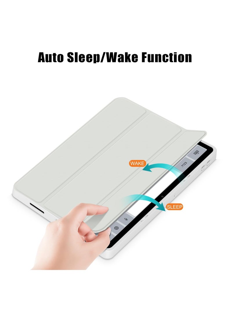 KASTWAVE Case for Xiaomi Redmi Pad SE 11'' 2023, Hybrid Slim Case Cover [Built-in Pencil Holder] Shockproof Cover with Clear Transparent Back Shell for Xiaomi Redmi Pad SE Gray - Image 4