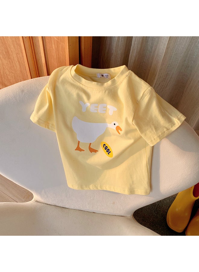 Children's T-shirt Short-sleeved Kidsren's Half-sleeved Girls' Korean Style Baby Tops Fashionable Trendy New Boys' Summer Clothes