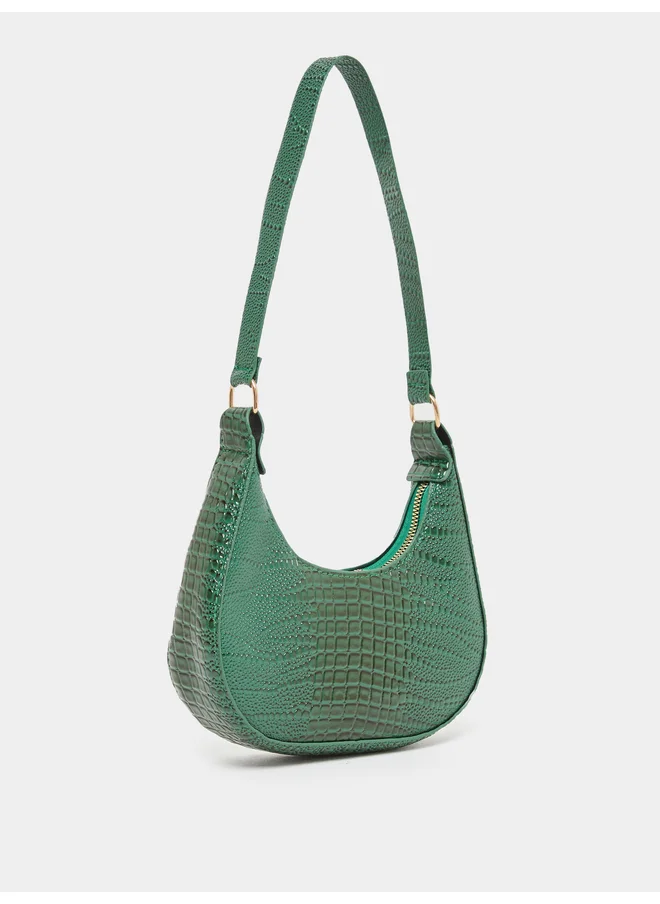 ستايلي Styli Green Croco Shoulder Bag