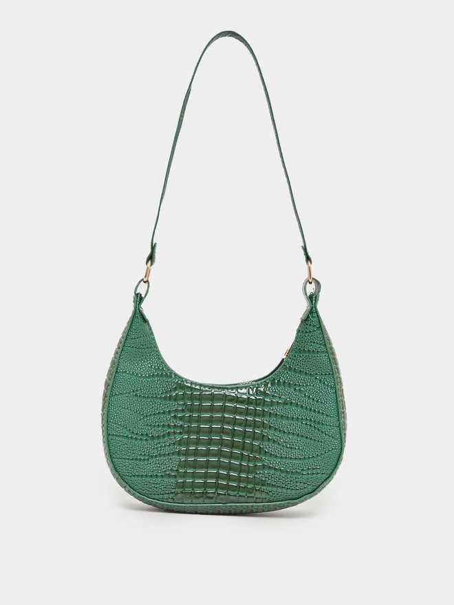 Styli Styli Green Croco Shoulder Bag - Image 2