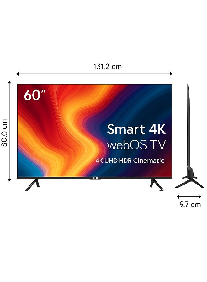 QLD تلفزيون 60 بوصة فريملس DLED 4K UHD، شاشة ذكية Smart TV، webOS Hub، ريموت ماجيك – موديل QLDT-60S4KW1 - Image 3