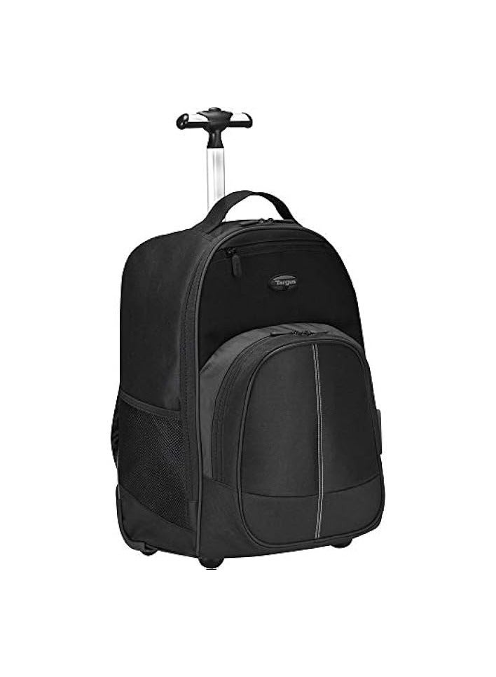 Targus 16 Inch Compact Rolling Backpack, Black - Wheeled Travel Bag, Fits Laptops Up to 16” and MacBook Pros up to 17” (TSB750US)  - Image 1