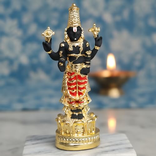 ARNAVIRA 24K Gold Plated Tirupati Balaji for Car Dashboard Gifting Home & Office Decor House Warming Gift (Balaji, Small) - Image 2