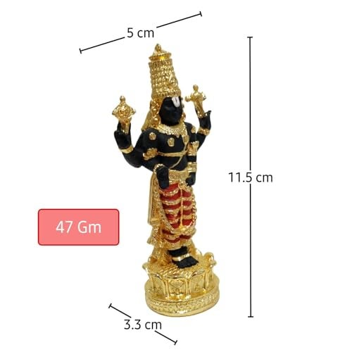 ARNAVIRA 24K Gold Plated Tirupati Balaji for Car Dashboard Gifting Home & Office Decor House Warming Gift (Balaji, Small) - Image 5