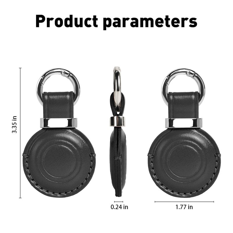 MOLOVA 1|2|4 Pack Leather Holder Keychain for AirTag 2nd Gen (2026) & 1st Gen, Compact Design with Air tag Case, Secure Protective Cover with Ring Car Keys Chain Fob Accessories, Black - Image 5
