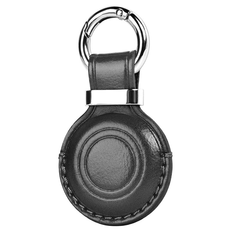 MOLOVA 1|2|4 Pack Leather Holder Keychain for AirTag 2nd Gen (2026) & 1st Gen, Compact Design with Air tag Case, Secure Protective Cover with Ring Car Keys Chain Fob Accessories, Black - Image 1