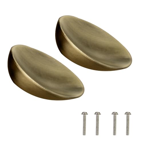 VOLO® Antique Brass Cabinet Knob Pull Handle Oval SH 10 Pack of 2 Pcs. (Color: Antique) - Image 1