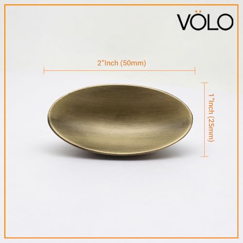 VOLO® Antique Brass Cabinet Knob Pull Handle Oval SH 10 Pack of 2 Pcs. (Color: Antique) - Image 2