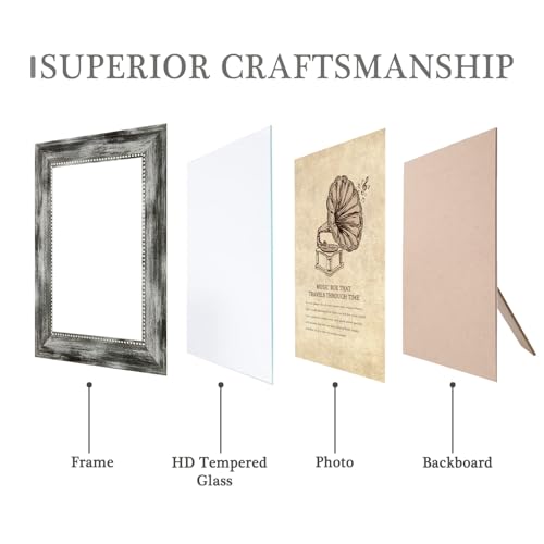 TKYGU 4x6 Picture Frames Set of 4 Vintage Photo Frame, Rustic Retro Photo Frame with Real Glass,Decorative Art Wall Mount and Tabletop Display Family Friends Wedding Gift - Image 3