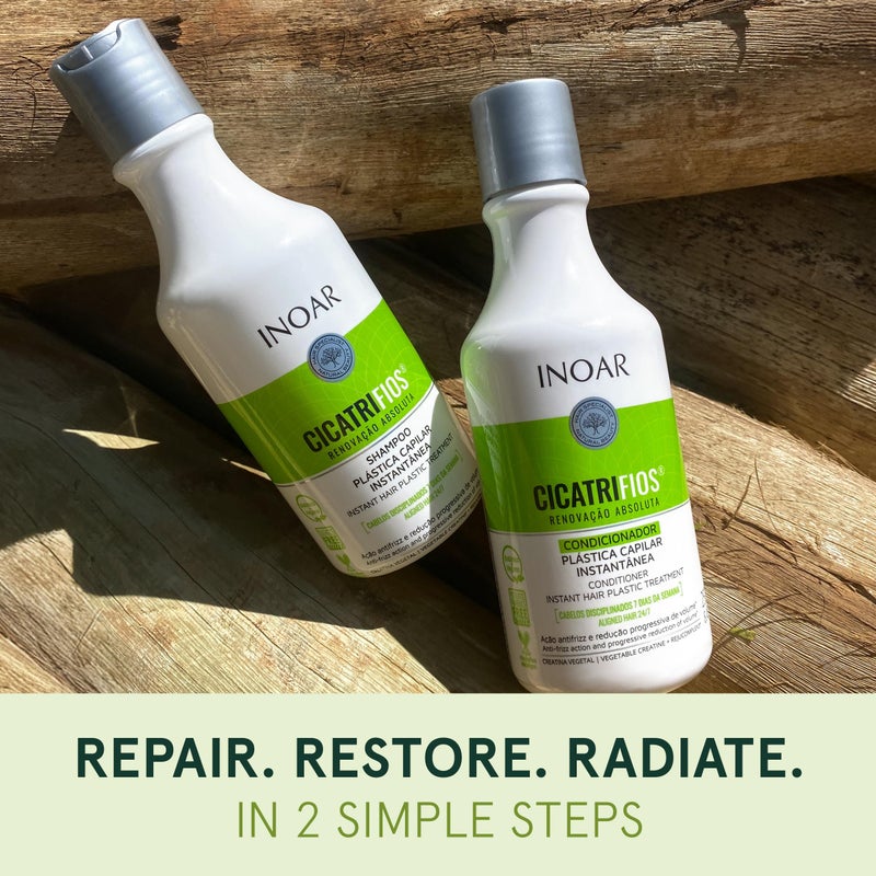 Inoar Cicatrifios Shampoo & Conditioner Renewal Haircare Duo with RejuComplex3 & Argan Oil, 250ml Each - Image 5