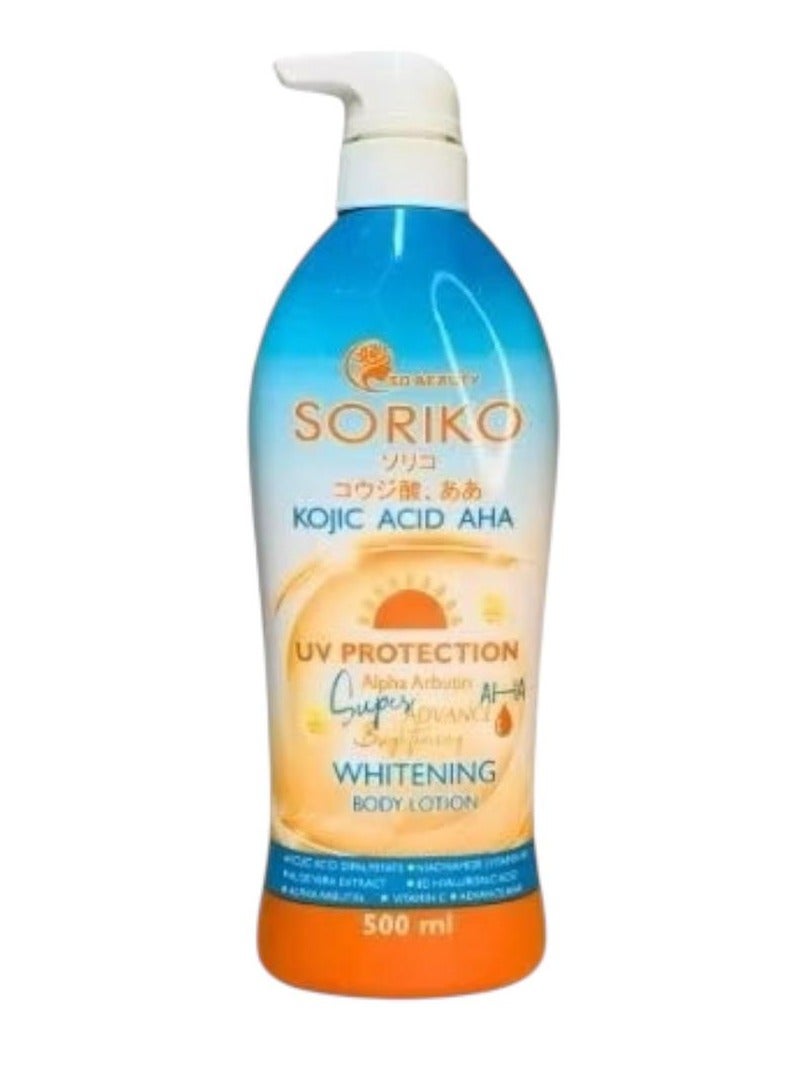 Soriko kojic acid aha uv protection body lotion