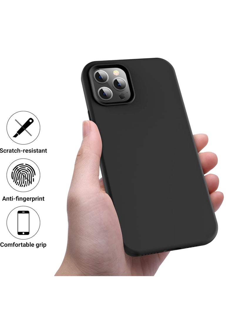 Compatible with iPhone 12 Pro Max Case 6.7 inch(2020),[Silky and Soft Touch Series] Premium Soft Liquid Silicone Rubber Full-Body Protective Bumper Case for iPhone 12 Pro Max (Black)  - Image 2