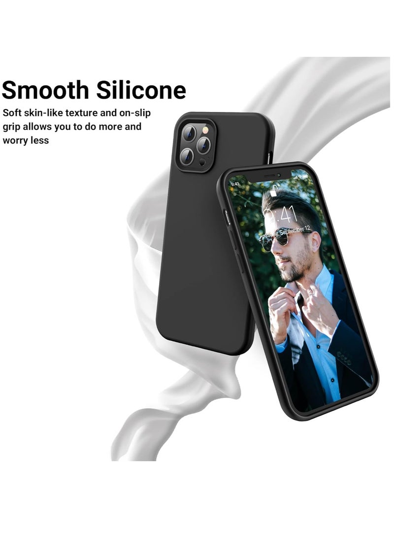 Compatible with iPhone 12 Pro Max Case 6.7 inch(2020),[Silky and Soft Touch Series] Premium Soft Liquid Silicone Rubber Full-Body Protective Bumper Case for iPhone 12 Pro Max (Black)  - Image 4
