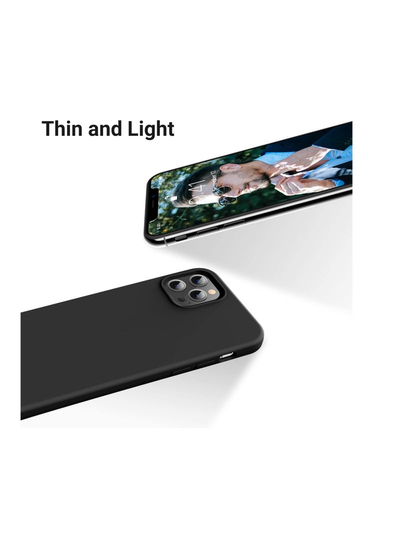 Compatible with iPhone 12 Pro Max Case 6.7 inch(2020),[Silky and Soft Touch Series] Premium Soft Liquid Silicone Rubber Full-Body Protective Bumper Case for iPhone 12 Pro Max (Black)  - Image 5