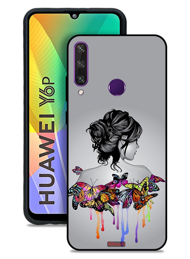Tolwak Huawei Y6p Protective Case Cover Butterflies And Girl Abstract Art - Image 1