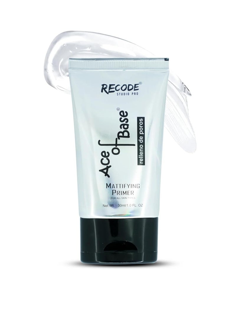 إعادة ترميز برايمر "Recode Ace of Base" المطفئ للمعان (مات) لمكياج الوجه (30 مل) | مناسب للبشرة الدهنية والجافة | يخفي الخطوط الدقيقة والتجاعيد والمسام - Image 1