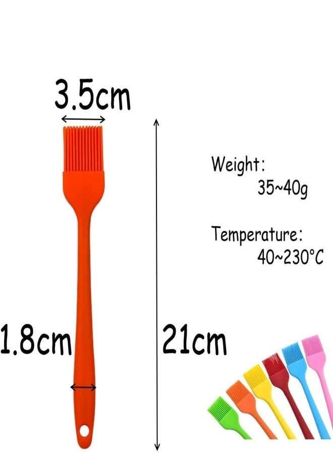 MobFest® Silicone Flat Pastry Oil Cooking Brush for Grilling, Tandoor, Baking, Glazing, BBQ - Set of 3, 21cm Home Office and Hotel Kitchen Use for Men and Women Multicolor (1) - Image 2