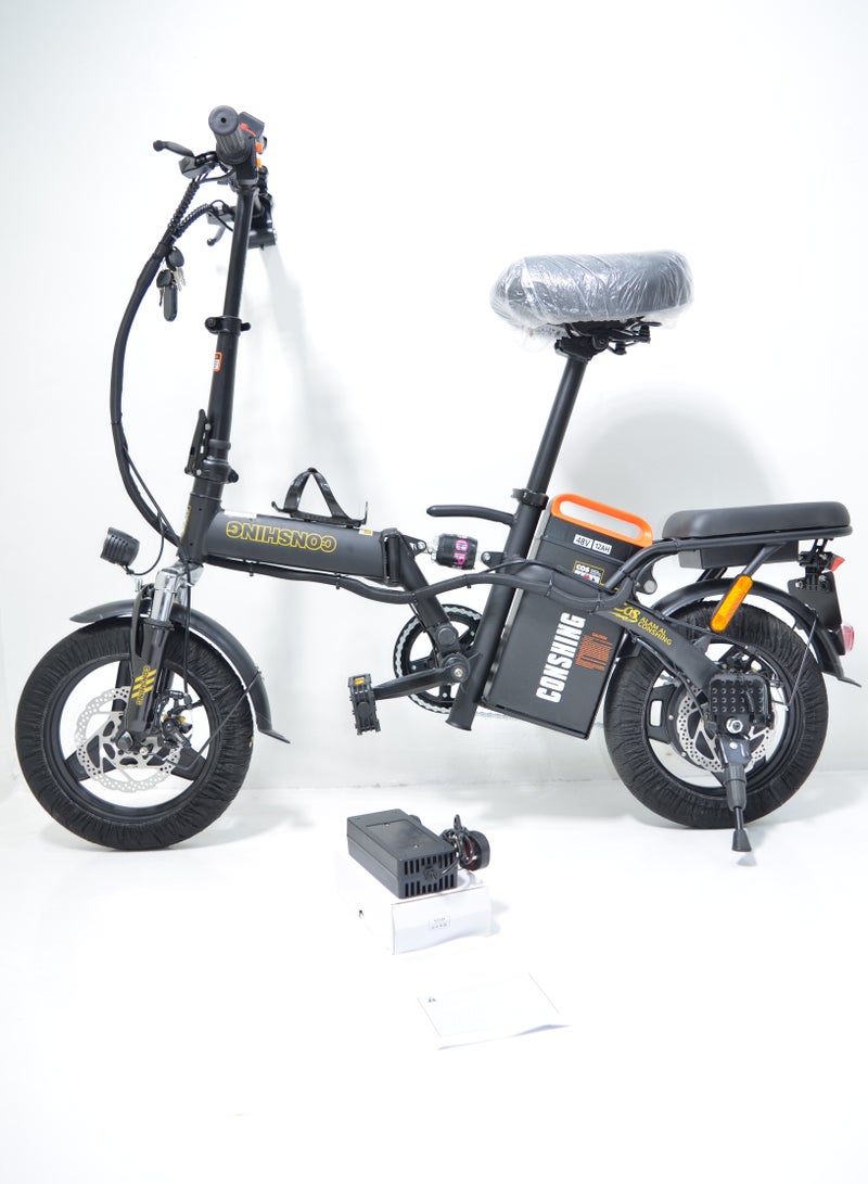 دراجة كهربائية 48 فولت 12الف امبير سرعة 40 كيلو في الساعة قابلة للطي مع كشاف امامي واسطب خلفي وبطارية قابلة للفك والتركيب بسهولة - Image 2