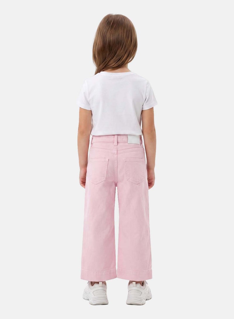 FOREVER 21 Girls' Wide-Leg Jeans with Star Rhinestone Detail - Image 2