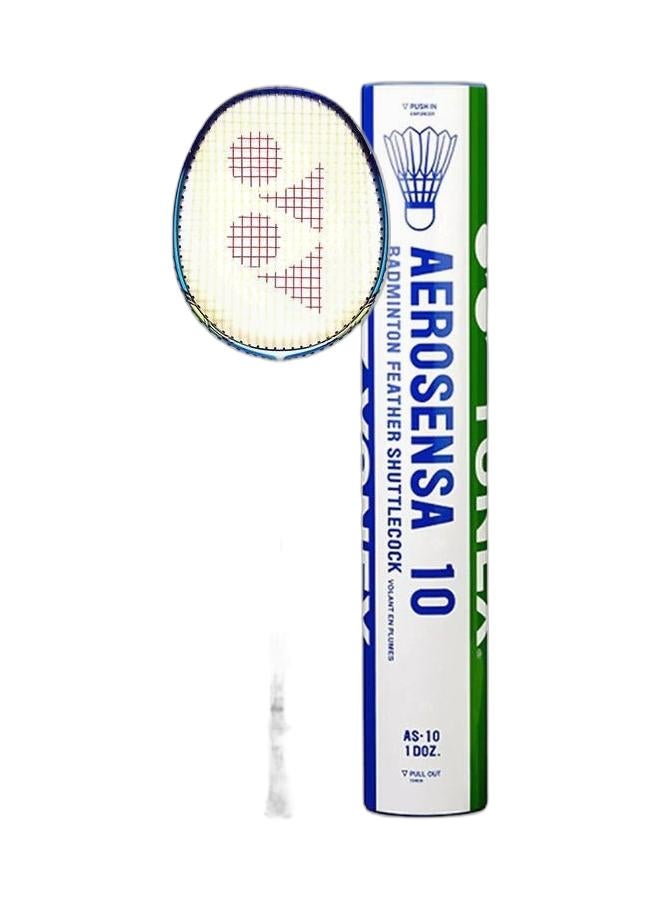 Yonex Nanoray Ace Cyan 4U G5 Badminton Racket + Aerosensa 10 Feather Shuttlecock, Number 2 Pack - Image 1