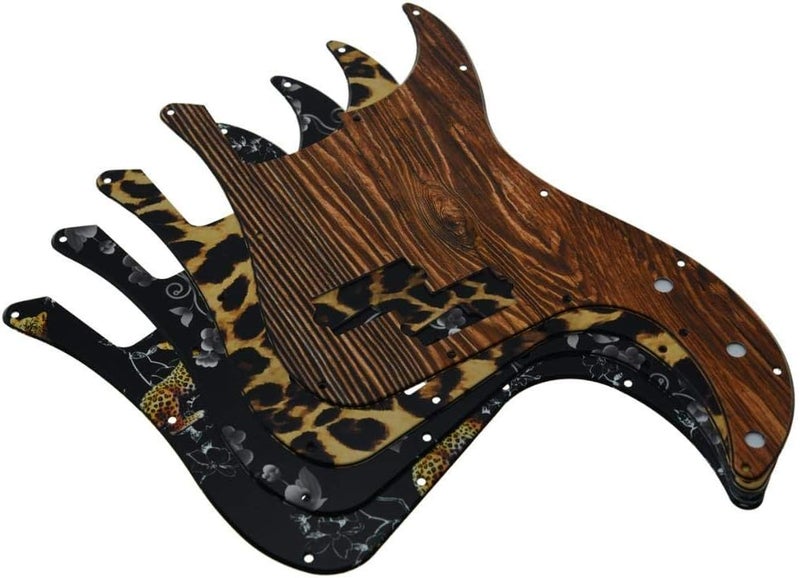 KAISH 13 Hole 3D Printed Plastic P Bass Pickguard Bass Scratch Plate PB Pick Guard for USA/Mexico Precision P Bass Leopard Stripe - Image 3