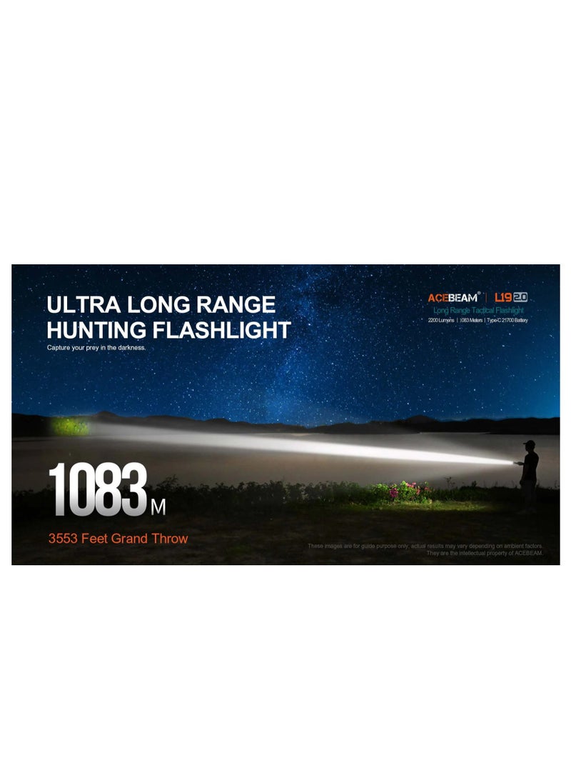 Generic - Acebeam L19 2.0 2200 Lumens Long Range Flashlight - Image 1