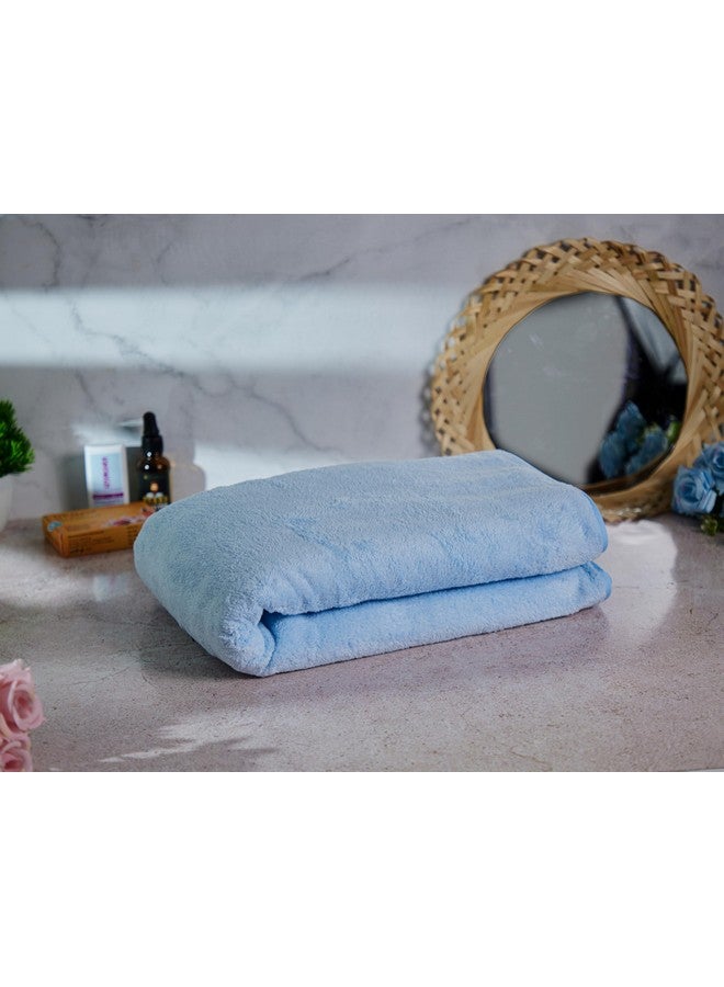 Krujyam Microfiber Large Bath Towels | (70x140) Extra Soft Plush & Quick Dry High Absorbency with Large Size Towels for Bathing (Sky Blue) - Image 4