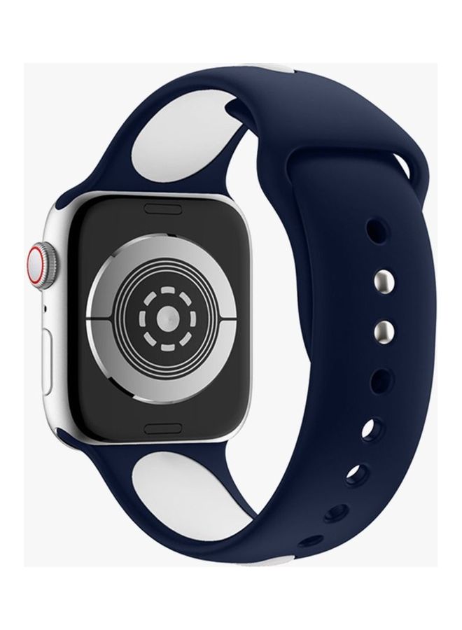 HuHa Replacement Strap Watchband For Apple Watch Series 7 45mm / 6 / SE / 5 / 4 44mm / 3 / 2 / 1 42mm Navy - Image 2