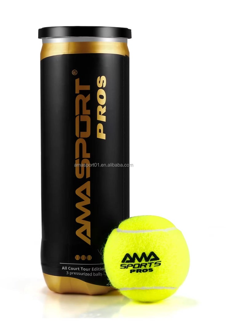 AMA SPORT Tennis Balls Set of 3 Balls Tennis and Cricket Balls Ground Tennis Ball Tennis Ball with 45% Wool Content Table Tennis Ball Paddle Training Balls Tennis Balls Set Tennis Balls for Training Tennis Ball for Sports Sports Ball for Women. - Image 2