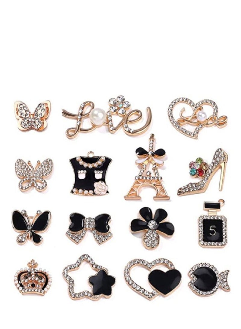 Y&D Shoe Charms Fits Clog Sandals Decoration Fashion Crystal Diamond 15 Pcs Different Shape Unisex-adult Party Birthday Gift for Kids and Teens Favorite Present - Image 2