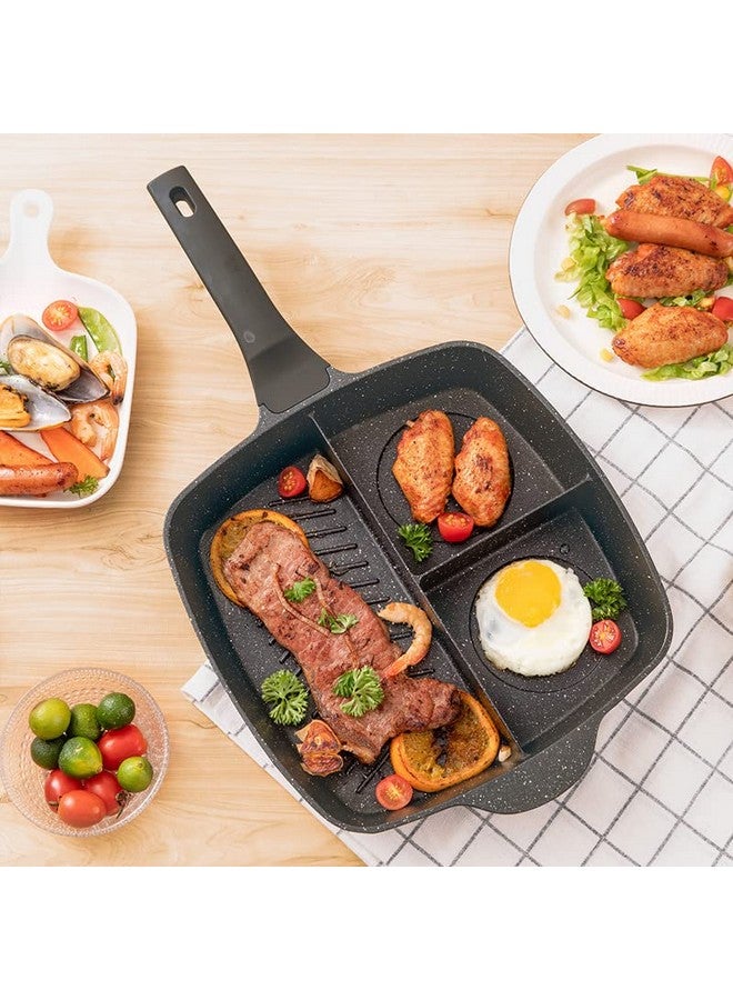 ONCARNIVAL 3-in-1 Non Stick Frying pan Crepe Maker pan Cooking Wok Pot (Black) - Image 1