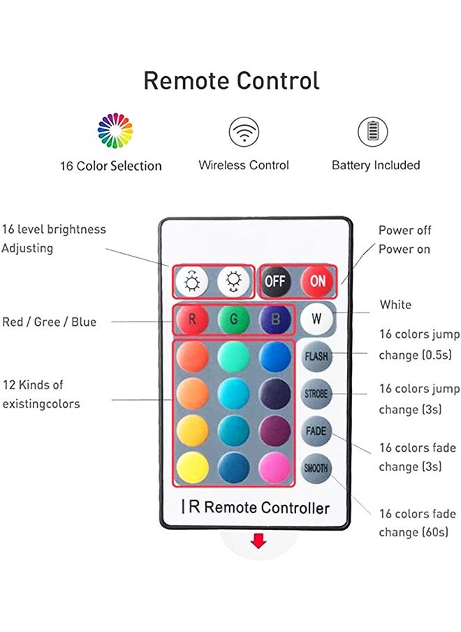 ABJ - RGB LED Strip Lights for bedroom - Multicolor with Remote USB Powered, Waterproof, Perfect LED lights for Bedroom, TV, Desktop PC, Fish Tank Decoration. Wall Strip Lights, 2m, 5m, 10m Multicolour - Image 1