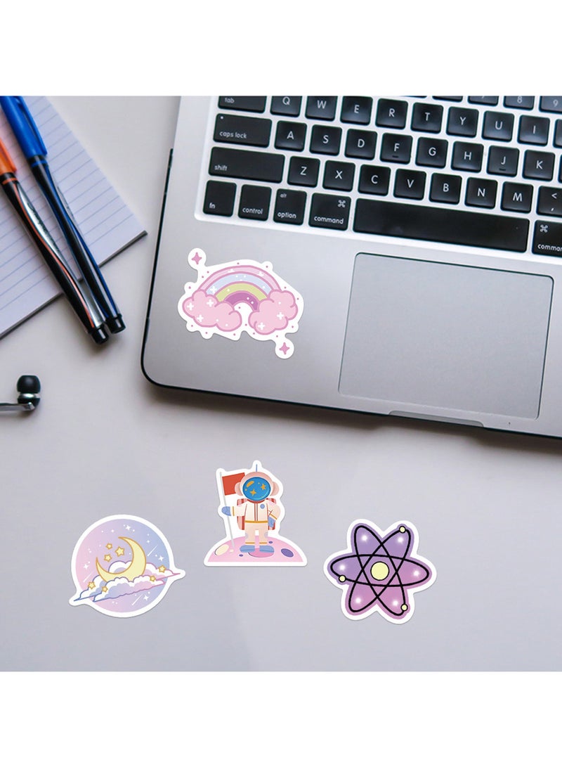 قوس قزح أورينبو ملصقات كواكب متدرجة بنفسجية، 50 قطعة، ملصقات كواكب كرتونية مقاومة للماء، مناسبة لزجاجات المياه والتزلج والأمتعة والكمبيوتر المحمول، ملصقات فينيل لطيفة، هدية للحفلات للأطفال والمراهقين والأولاد والبنات - Image 5