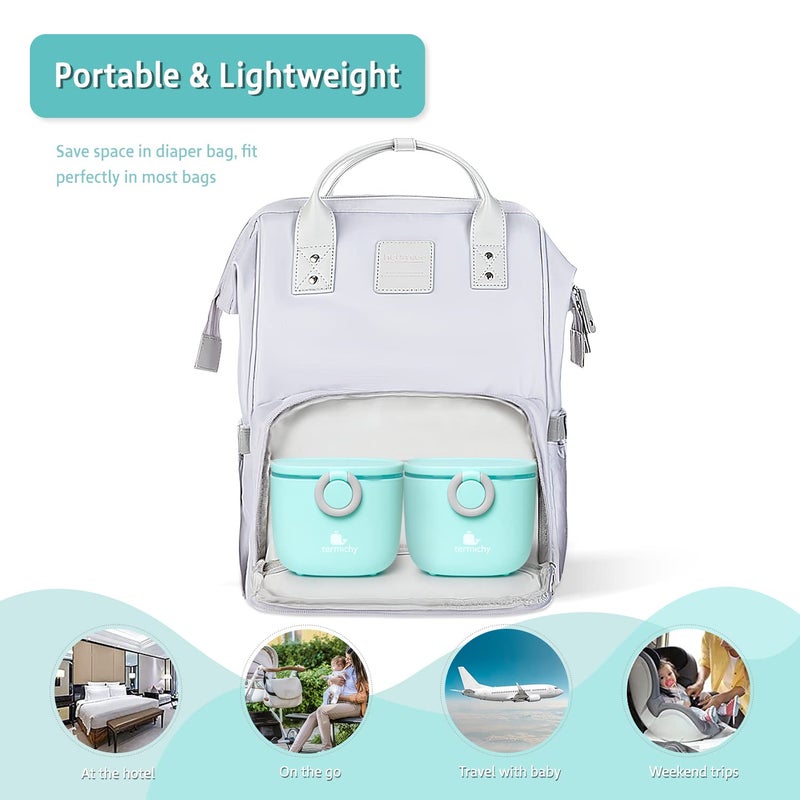 Termichy Baby Formula Dispenser, Portable Milk Powder Dispenser Container with Carry Handle and Scoop for Travel Outdoor Activities with Baby Infant, 8.8OZ, 0.55LB, 250g (Blue) - Image 5