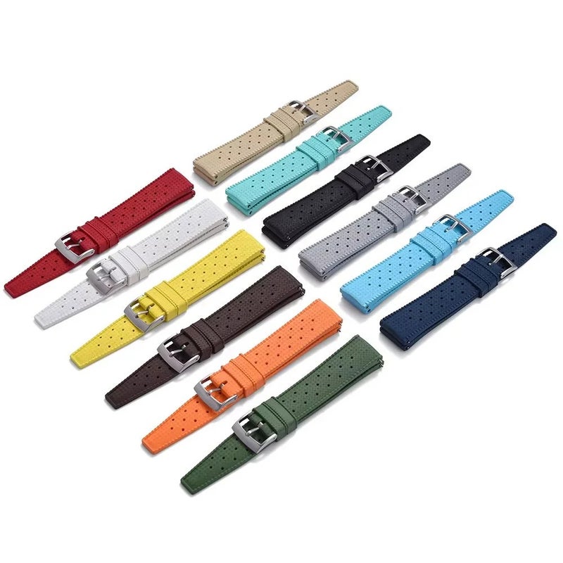 Bluejw Black Rubber Watch Strap Replacement Band 18mm 20mm 22mm for Smart Watches - Image 4