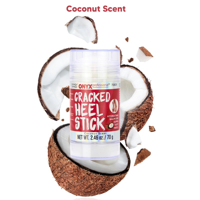 Onyx Professional Cracked Heel Repair Balm Stick for Dry Cracked Feet Treatment, Coconut Scent, 1 pack - Moisturizing Foot Balm, Rolls On, No Mess Like Foot Cream or Foot Lotion, Heel Treatment - Image 3
