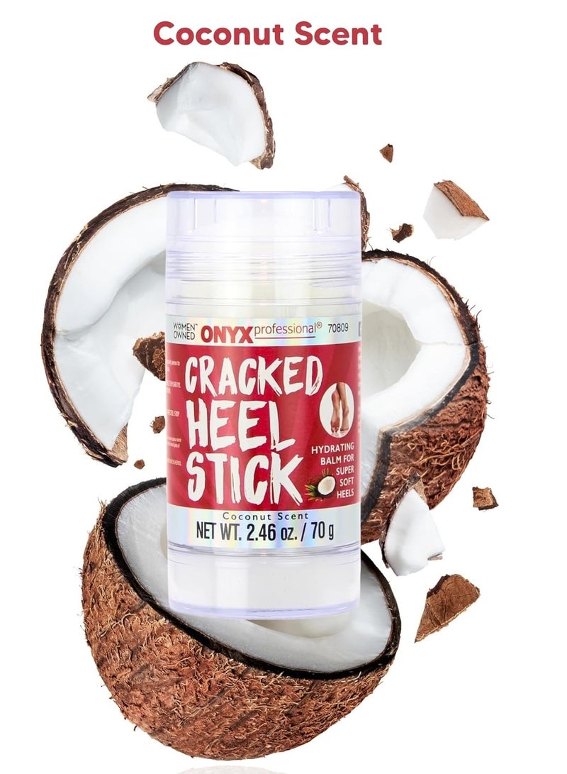 Onyx Professional Onyx Professional Cracked Heel Repair Balm Stick for Dry Cracked Feet Treatment, Moisturizing Heel Balm Rolls On So No Mess Like Foot Cream or Foot Lotion, Rescues Cracked Feet, Coconut Scent  - Image 5