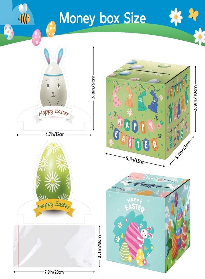 Linelglobal Easter Money Box for Cash Gift with Transparent Plastic Bag, Pull Put Money Box, Chick, Egg, Bunny 2 Pack - Image 2