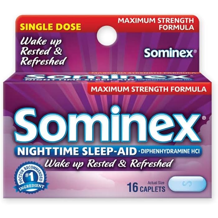 Sominex Nighttime Sleep-Aid Caplets, Maximum Strength, 16 ea (Pack of 12) - Image 2