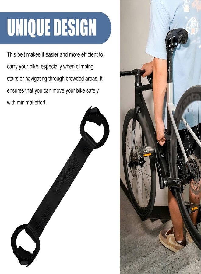 MOXRUQ Bicycle Carrying Strap, Portable Nylon Lifting Strap for Bikes, Bicycle Frame Handle Carrying Lifter, Universal Climbing Stairs Assist for Mountain Bike Road Bike (Black) - Image 4