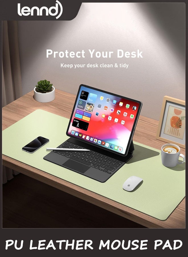 LENND Non-Slip PU Leather Mouse Pad Waterproof Laptop Desk Pad Protector, Blotter Mat, Writing and Mouse Pad for Office & Home,  40cm x 80cm, Large(Grass Green,40cm x 80cm) - Image 3