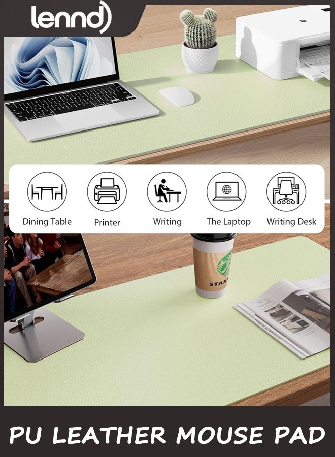 LENND Non-Slip PU Leather Mouse Pad Waterproof Laptop Desk Pad Protector, Blotter Mat, Writing and Mouse Pad for Office & Home,  40cm x 80cm, Large(Grass Green,40cm x 80cm) - Image 4